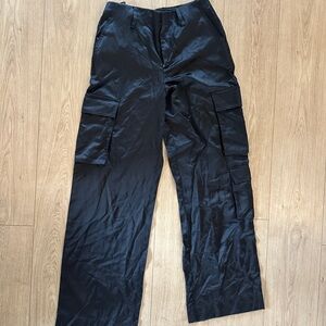Zara satin Black Cargo Pants